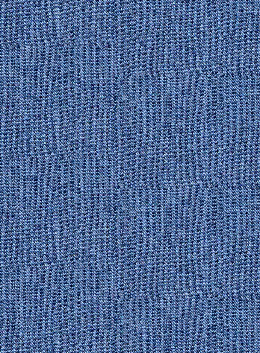 Italian Prato Sharkskin Blue Linen Pants - Image 4