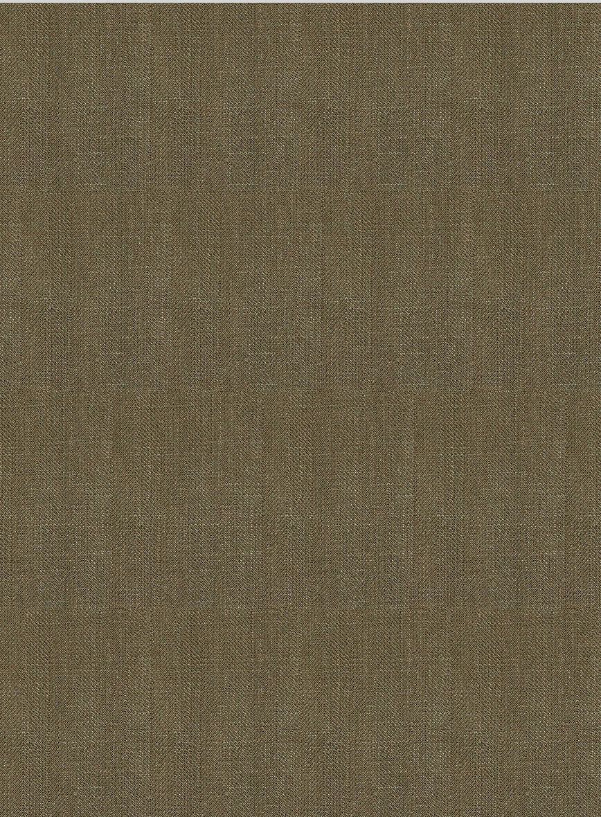 Italian Prato Tan Herringbone Linen Pants - Image 4