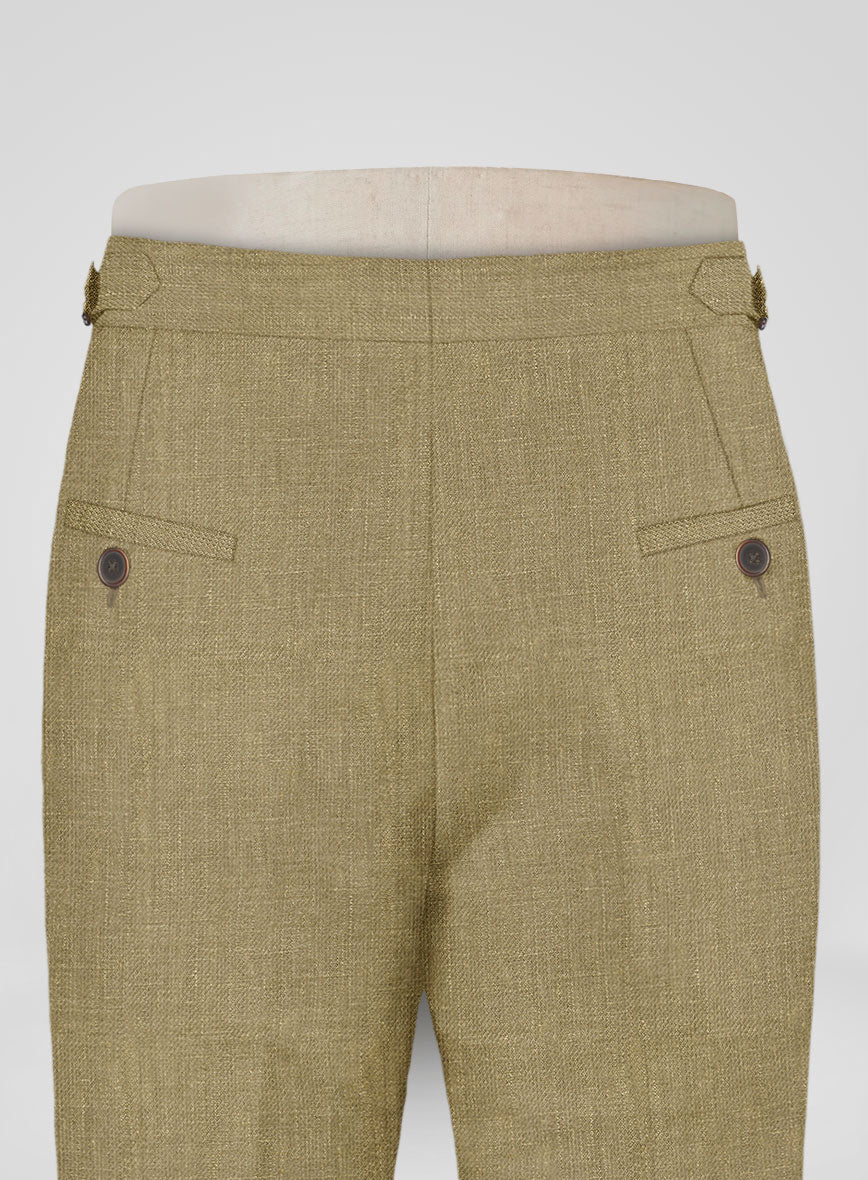Italian Prato Tan Linen Highland Trousers - Image 6