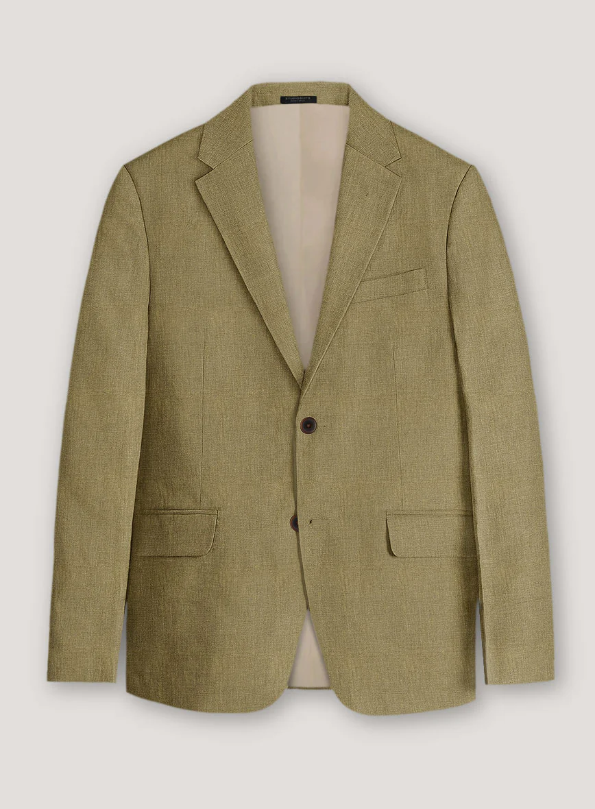 Italian Prato Tan Linen Suit - Image 3