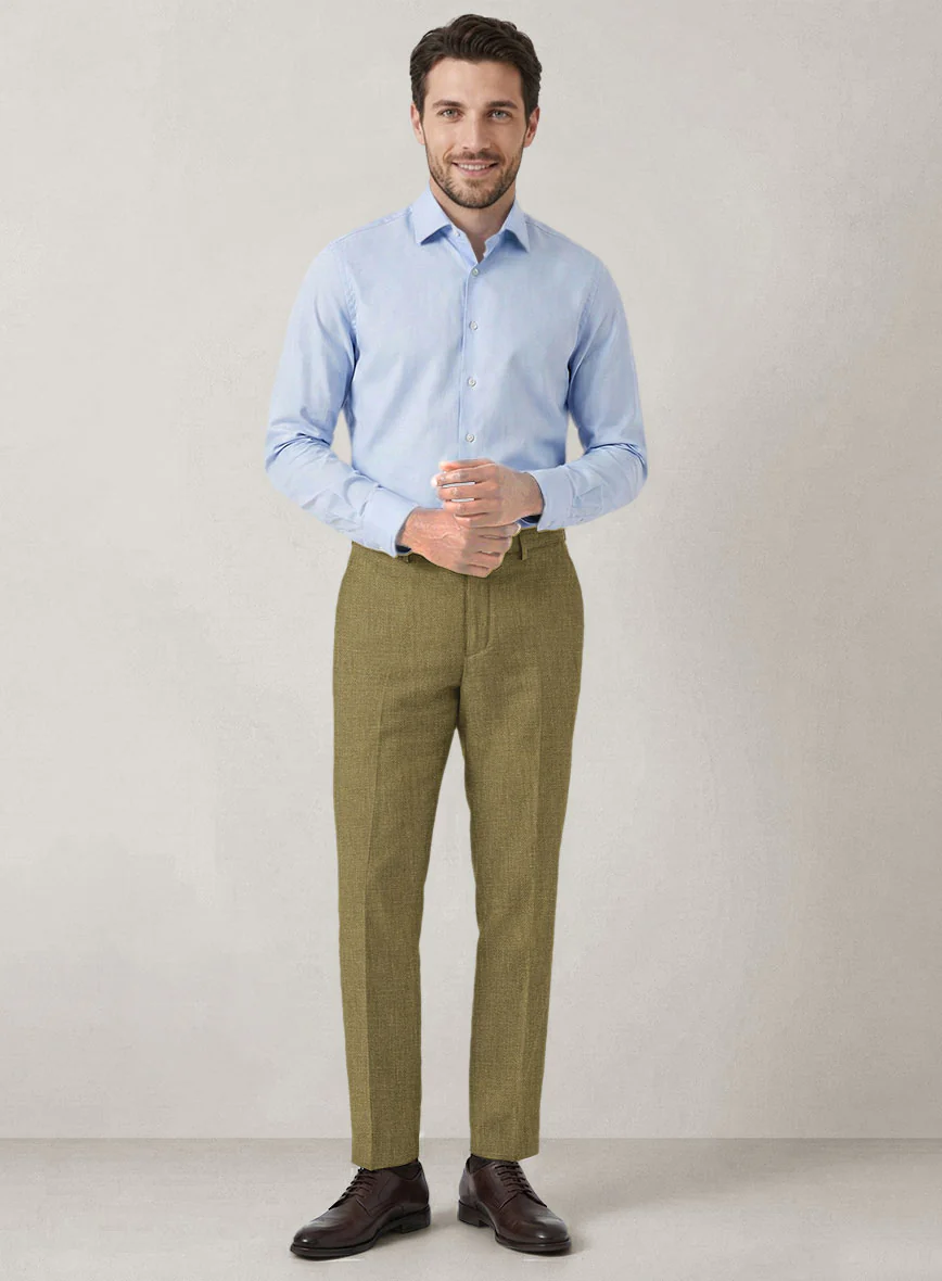 Italian Prato Tan Linen Pants - Image 3