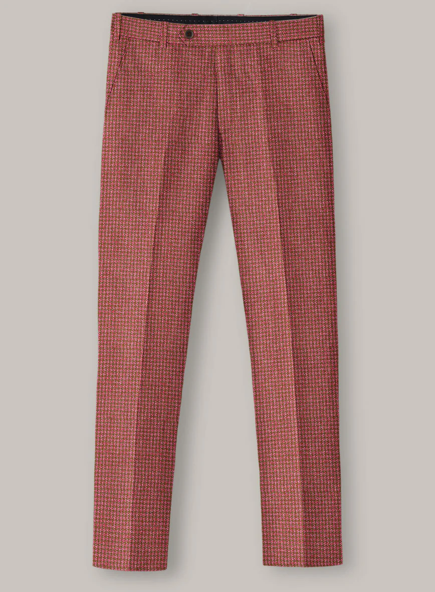 Italian Prato Tango Houndstooth Linen Pants - Image 2
