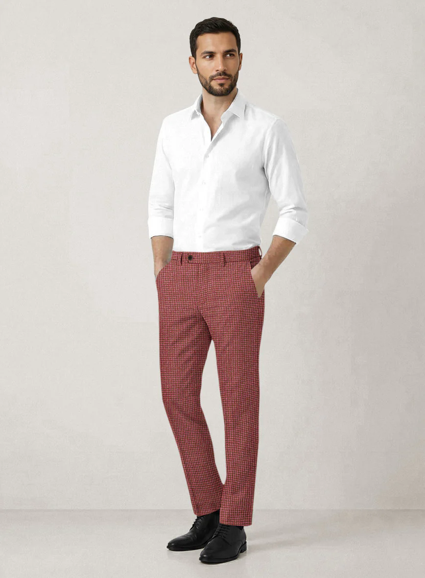 Italian Prato Tango Houndstooth Linen Pants - Image 3