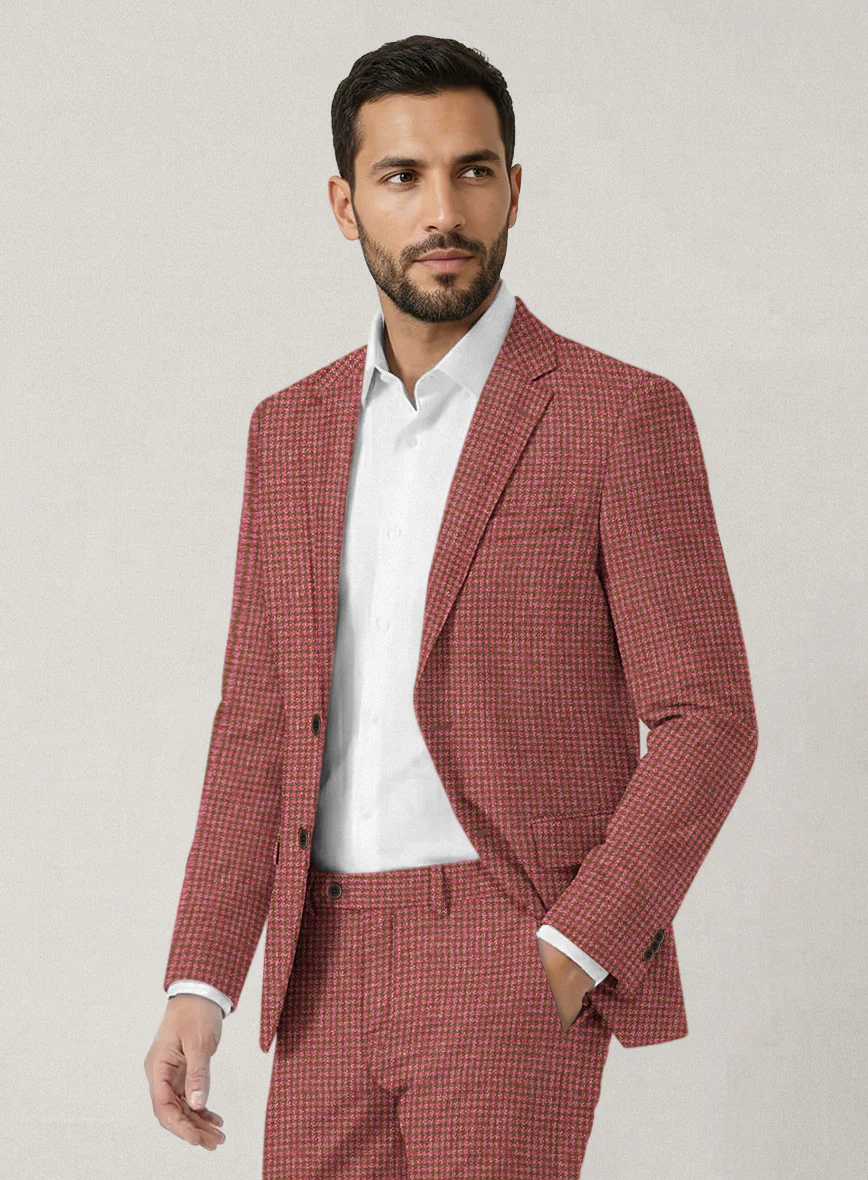 Italian Prato Tango Houndstooth Linen Suit - Image 3