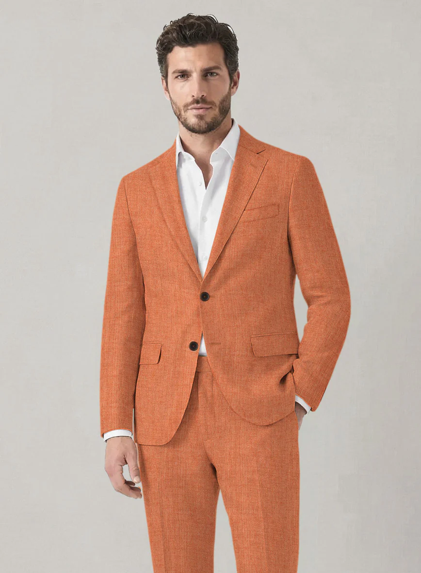 Italian Prato Terracotta Linen Jacket - Image 2