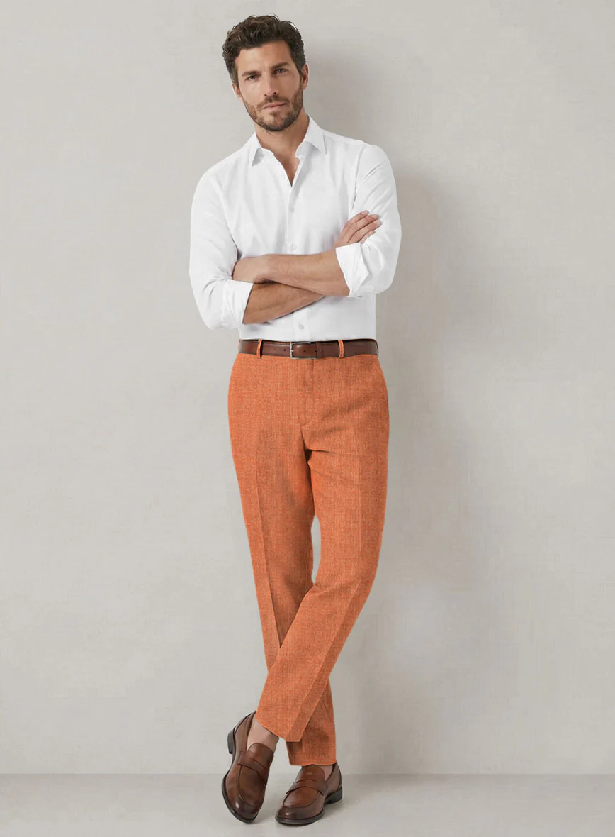 Italian Prato Terracotta Linen Pants - Image 3