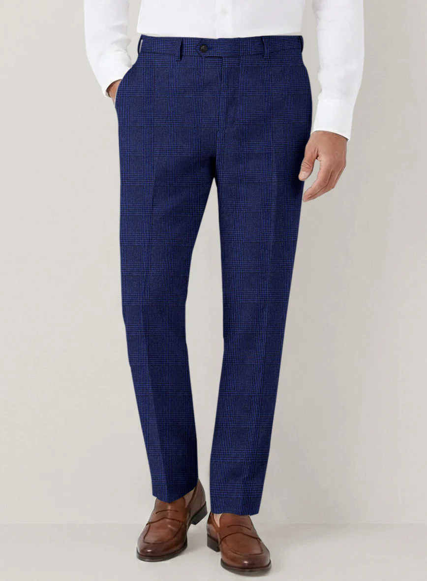 Italian Prato Ultramarine Check Linen Suit - Image 5