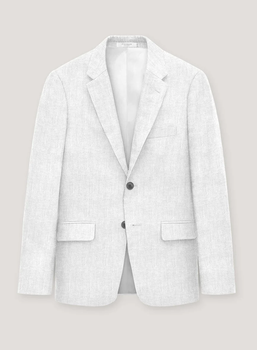 Italian Prato White Herringbone Linen Suit - Image 4