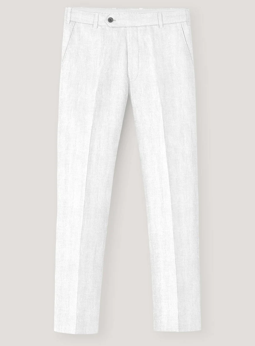 Italian Prato White Herringbone Linen Suit - Image 5