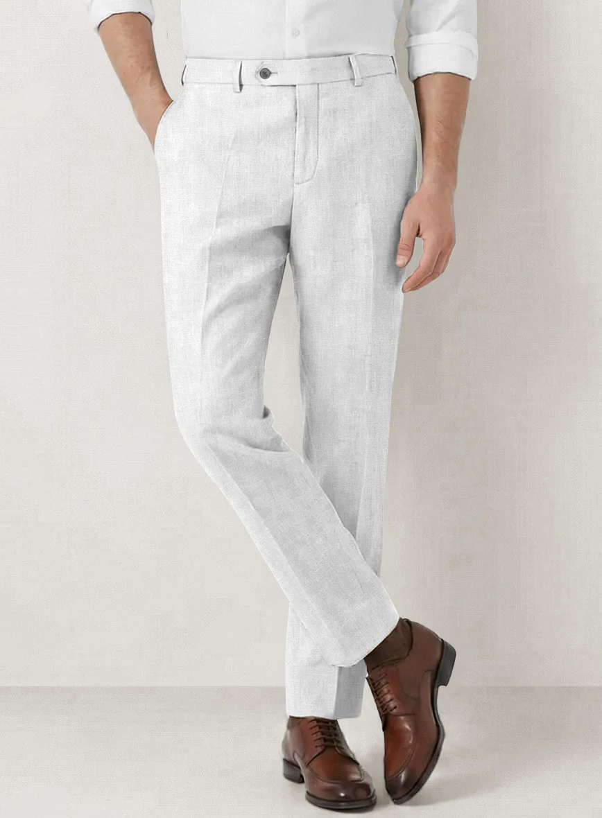 Italian Prato White Herringbone Linen Suit - Image 6