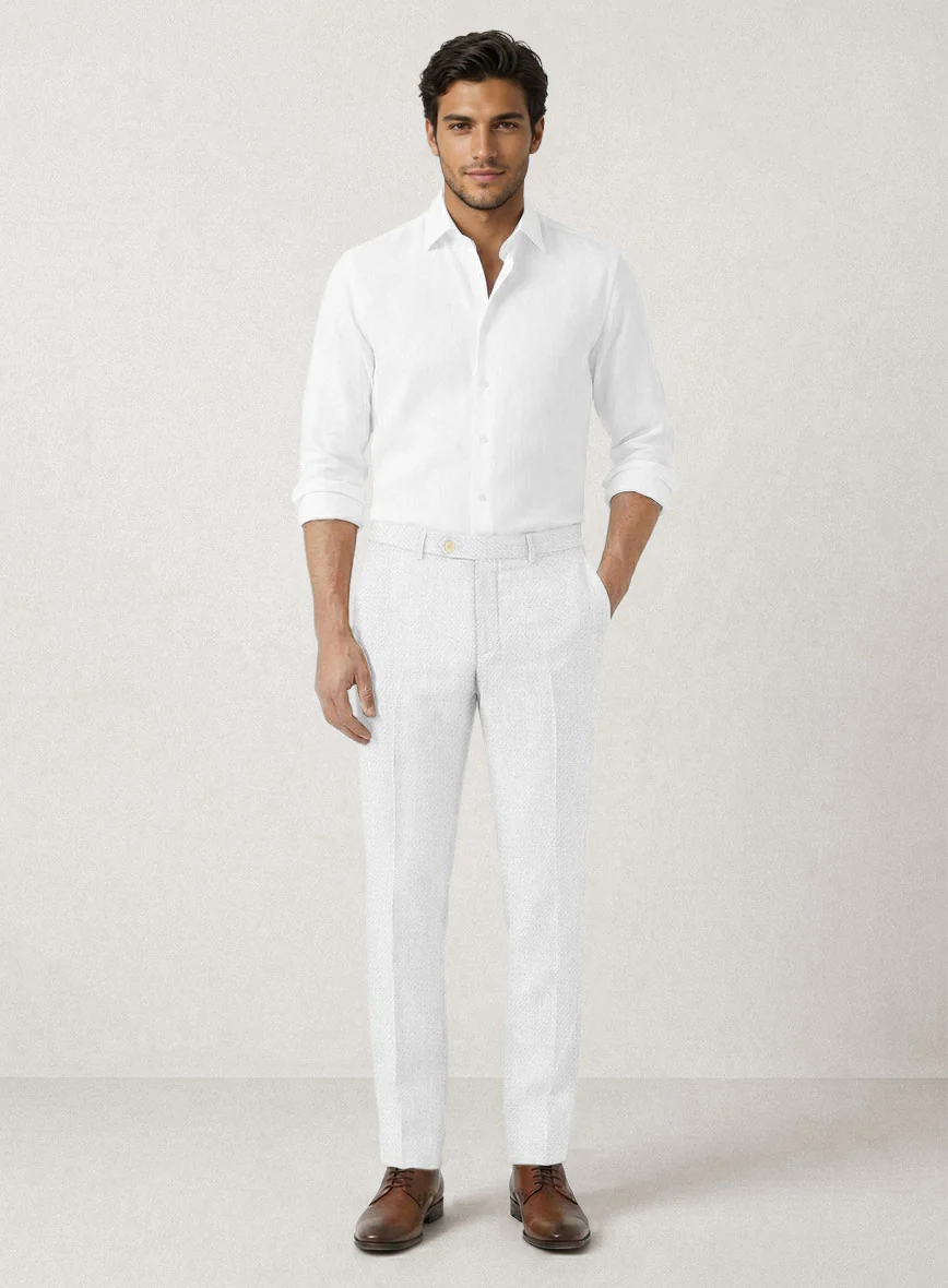 Italian Prato White Linen Pants - Image 3