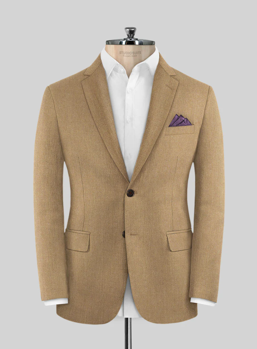 Italian Prima Caramel Wool Suit - Image 3