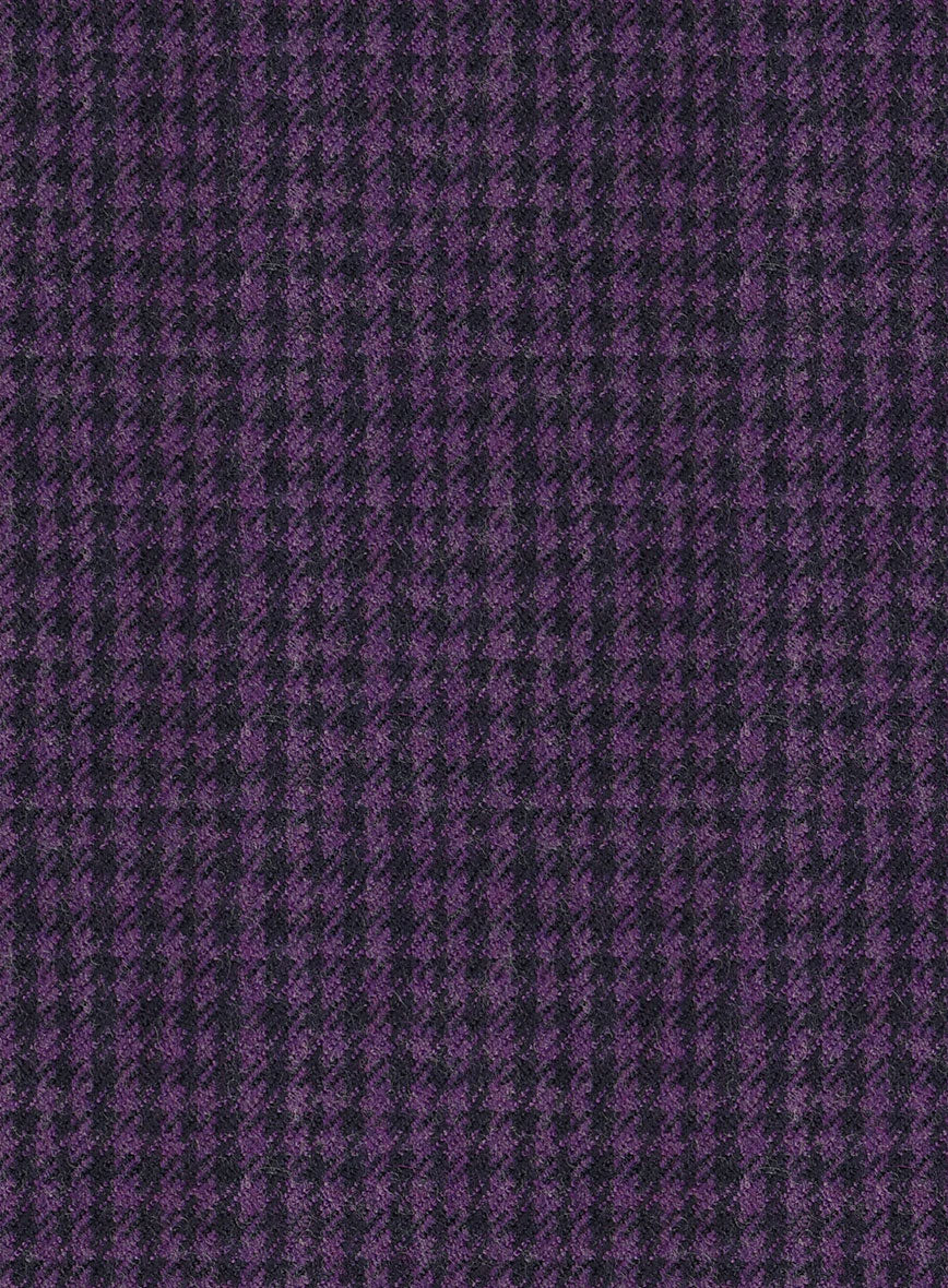 Italian Purple Houndstooth Tweed Pants - Image 3