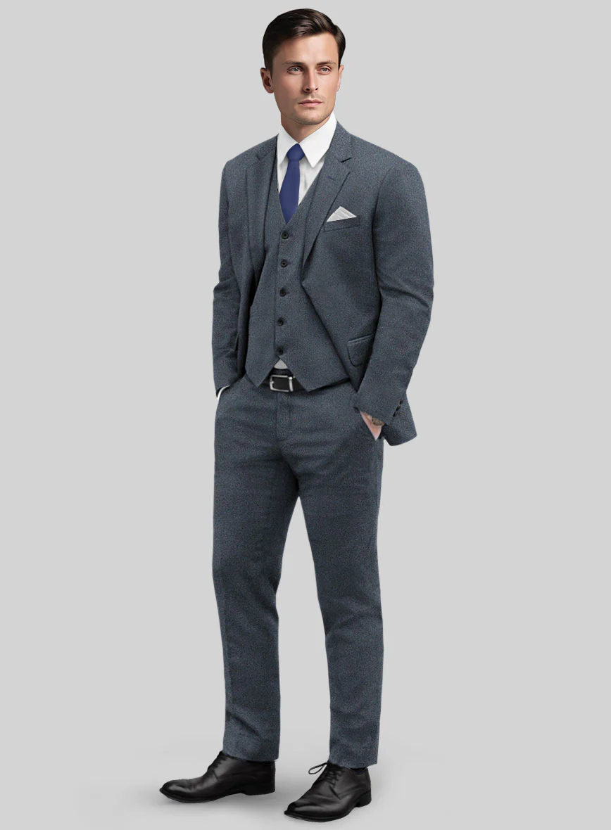 Italian Quelo Blue Twill Flannel Suit - Image 2