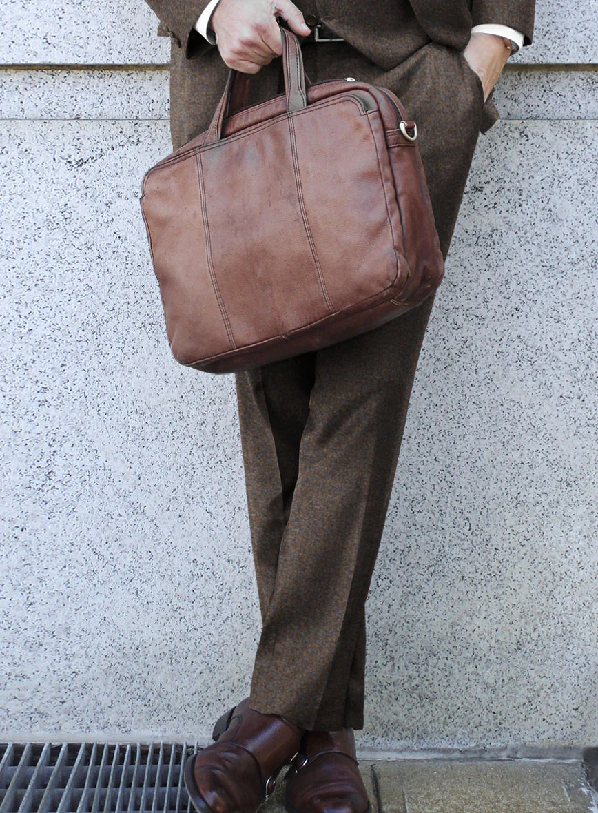 Italian Quelo Brown Twill Flannel Pants - Image 2