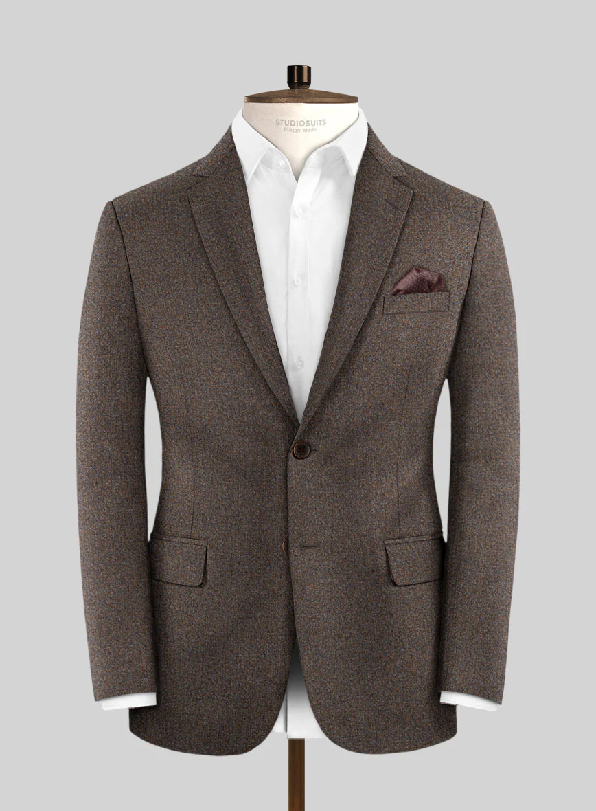 Italian Quelo Brown Twill Flannel Suit - Image 3