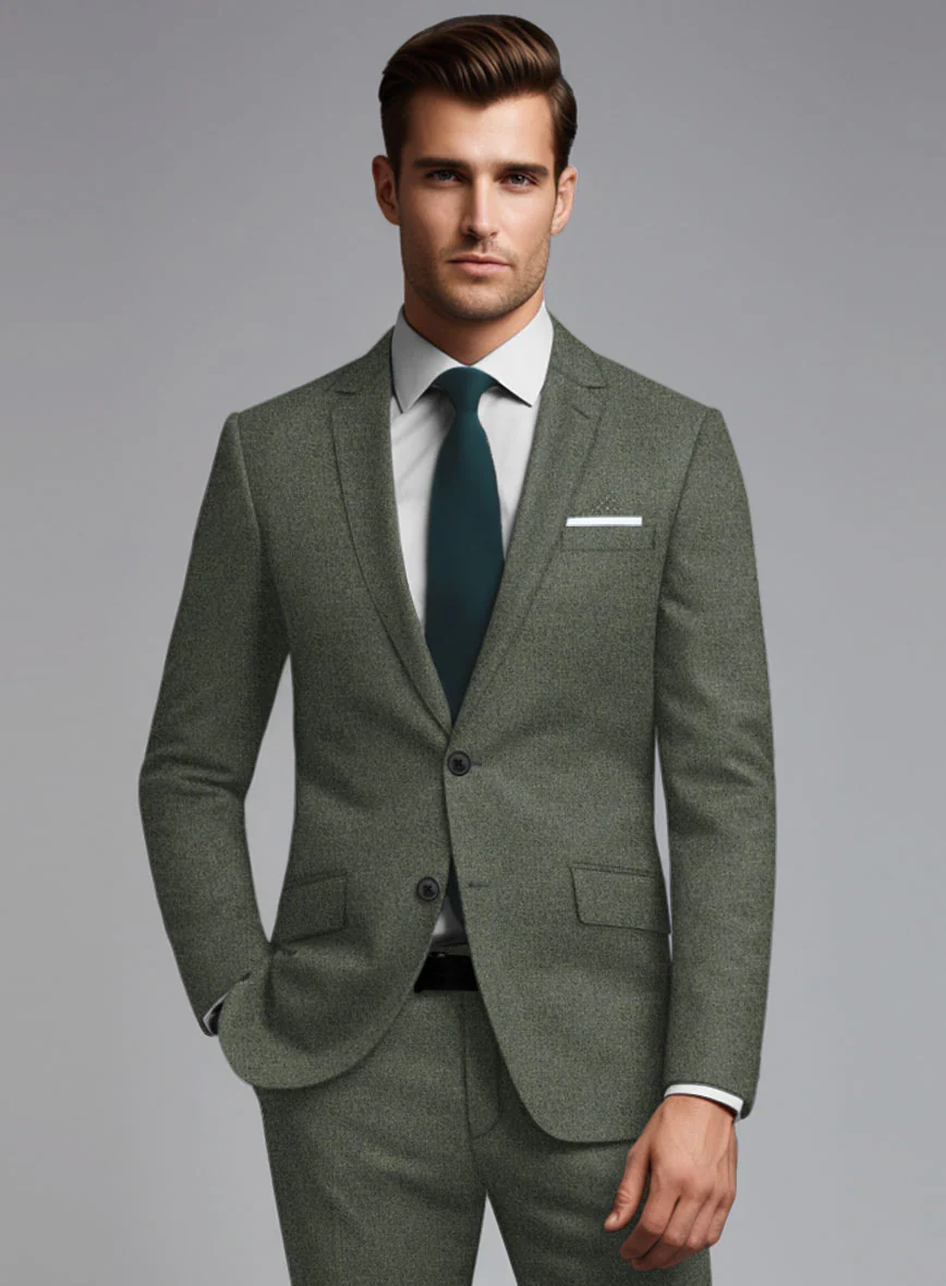 Italian Quelo Green Twill Flannel Jacket - Image 2