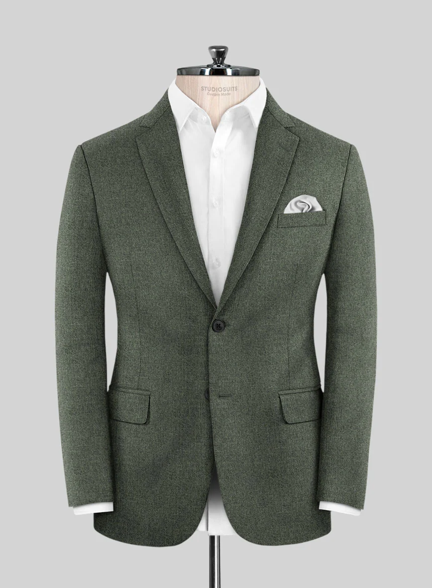Italian Quelo Green Twill Flannel Suit - Image 3