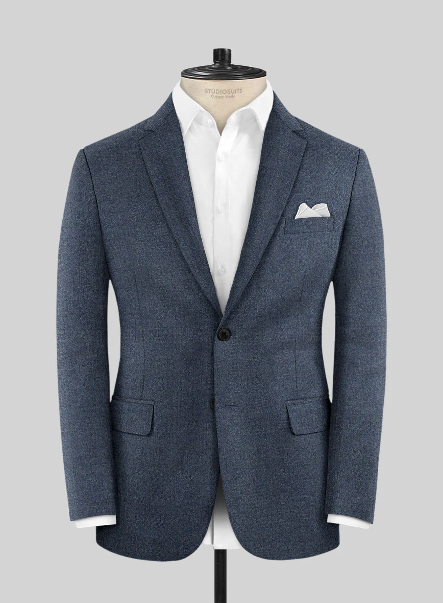 Italian Quelo Indigo Blue Twill Flannel Suit - Image 3