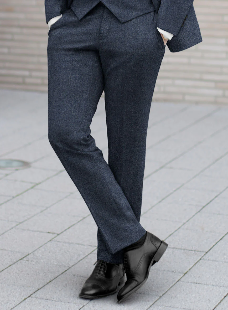 Italian Quelo Indigo Blue Twill Flannel Suit - Image 5