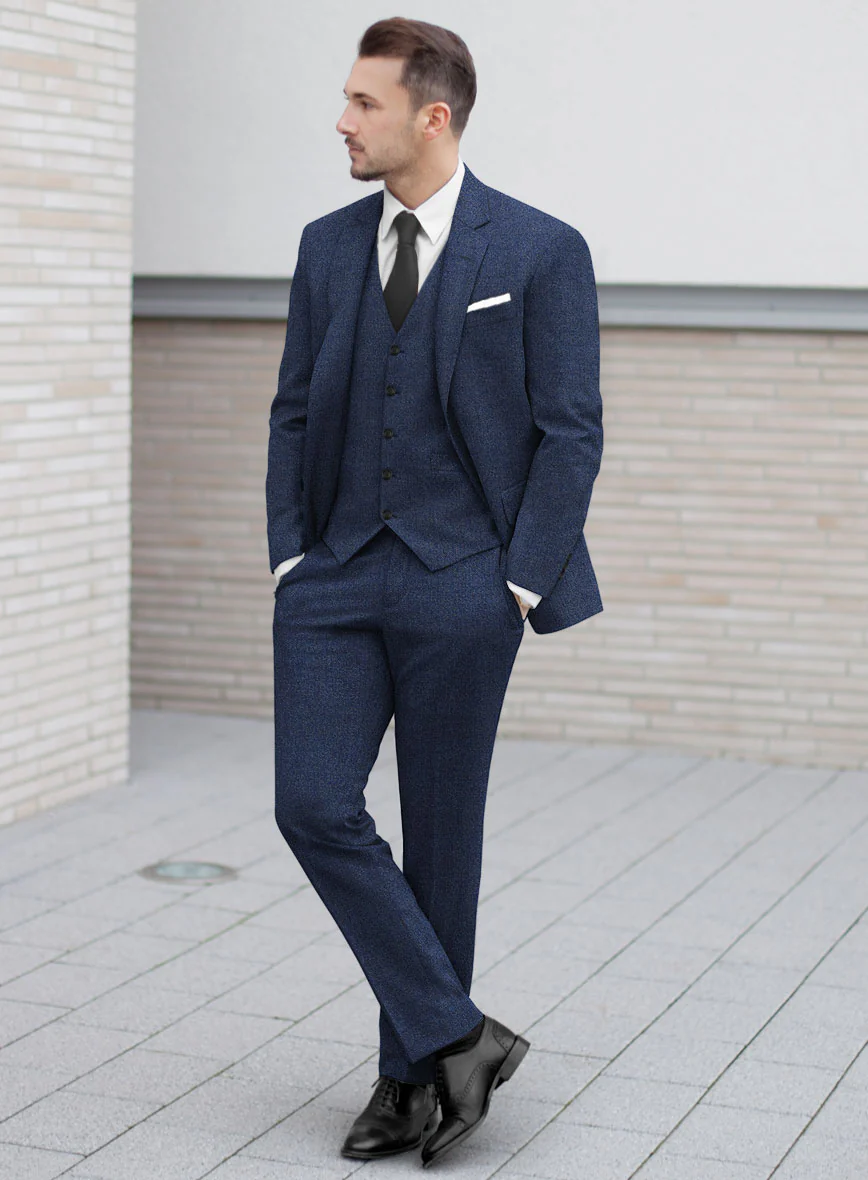 Italian Quelo Lapis Blue Twill Flannel Suit - Image 2