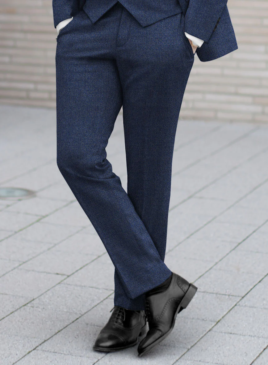 Italian Quelo Lapis Blue Twill Flannel Suit - Image 4