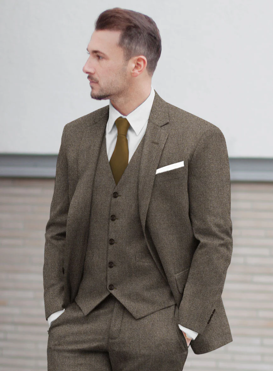 Italian Quelo Rust Brown Twill Flannel Jacket - Image 2