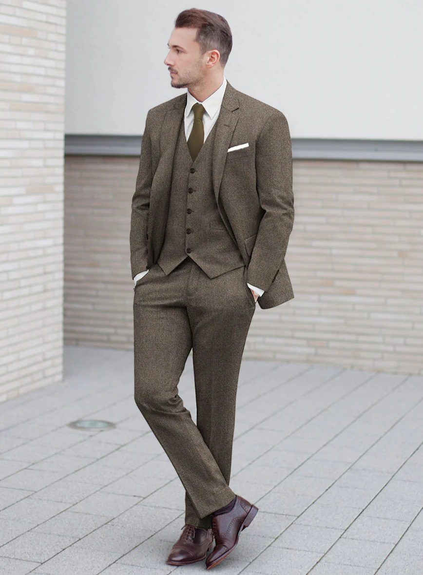 Italian Quelo Rust Brown Twill Flannel Suit - Image 2