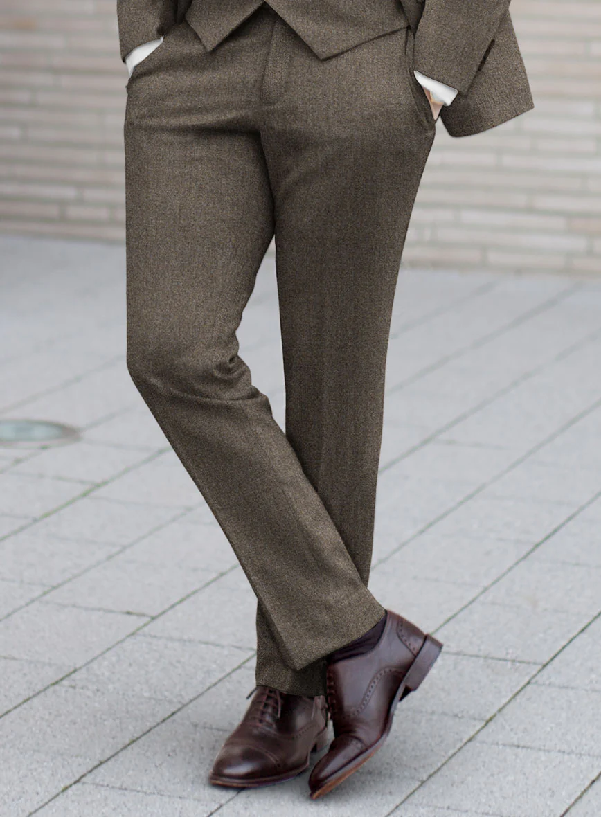 Italian Quelo Rust Brown Twill Flannel Suit - Image 6