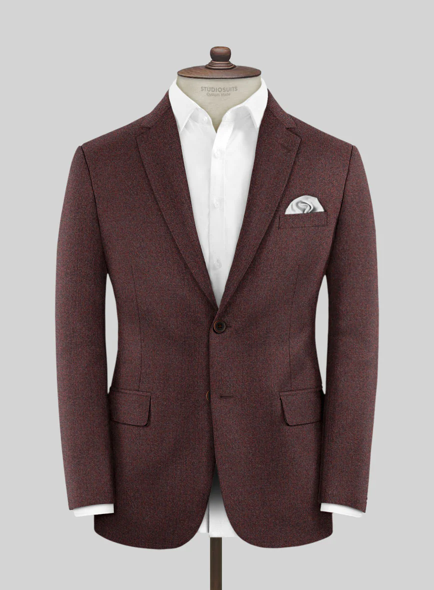 Italian Quelo Wine Twill Flannel Suit - Image 3