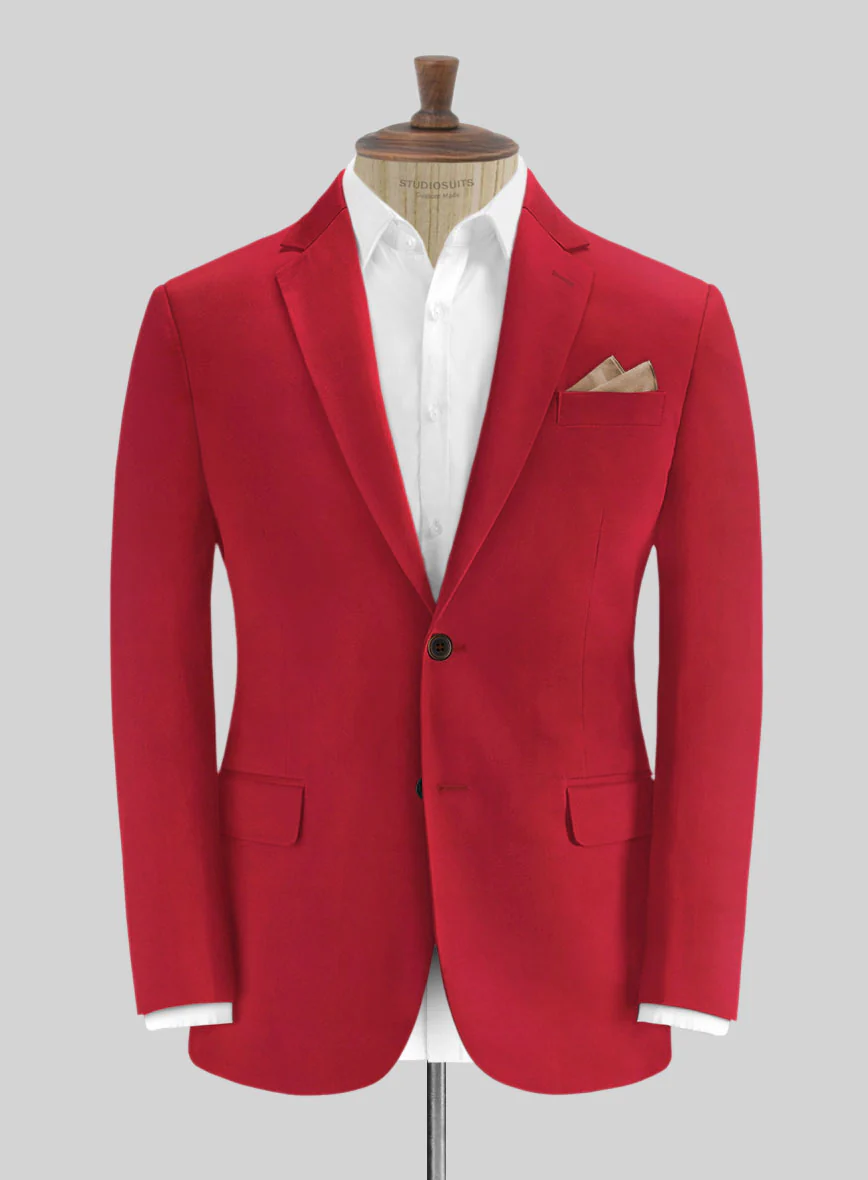 Italian Red Cotton Suit - Image 3