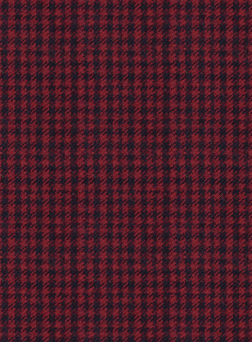 Italian Red Houndstooth Tweed Jacket - Image 4