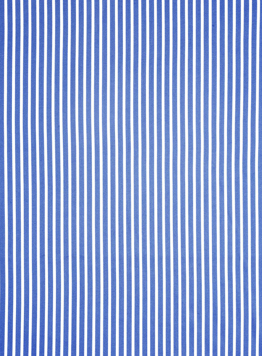 Italian Royal Blue Stripe Shirt - Image 3