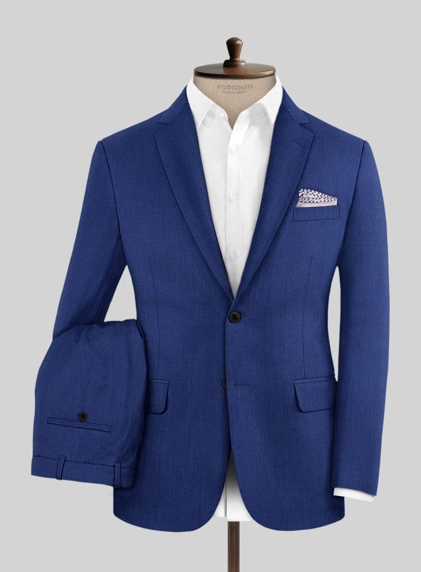 Italian Royal Blue Wool Suit - Image 2