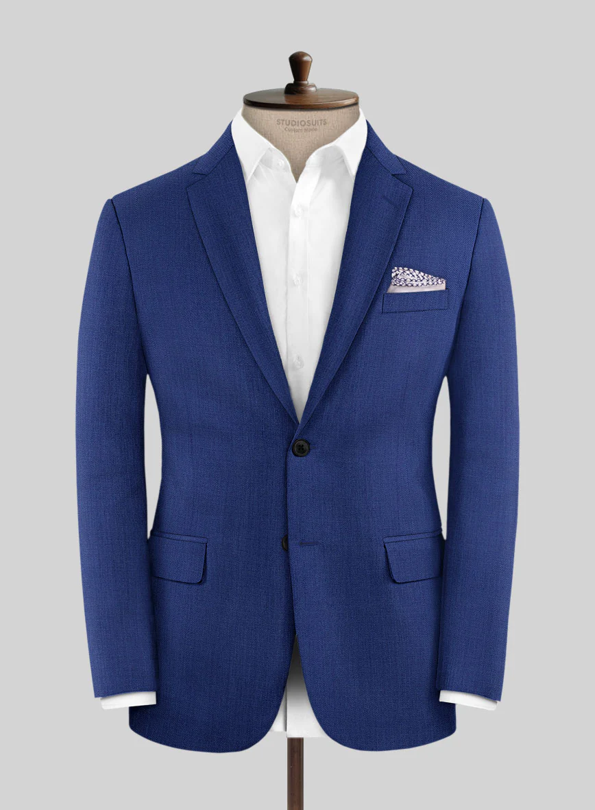 Italian Royal Blue Wool Suit - Image 3