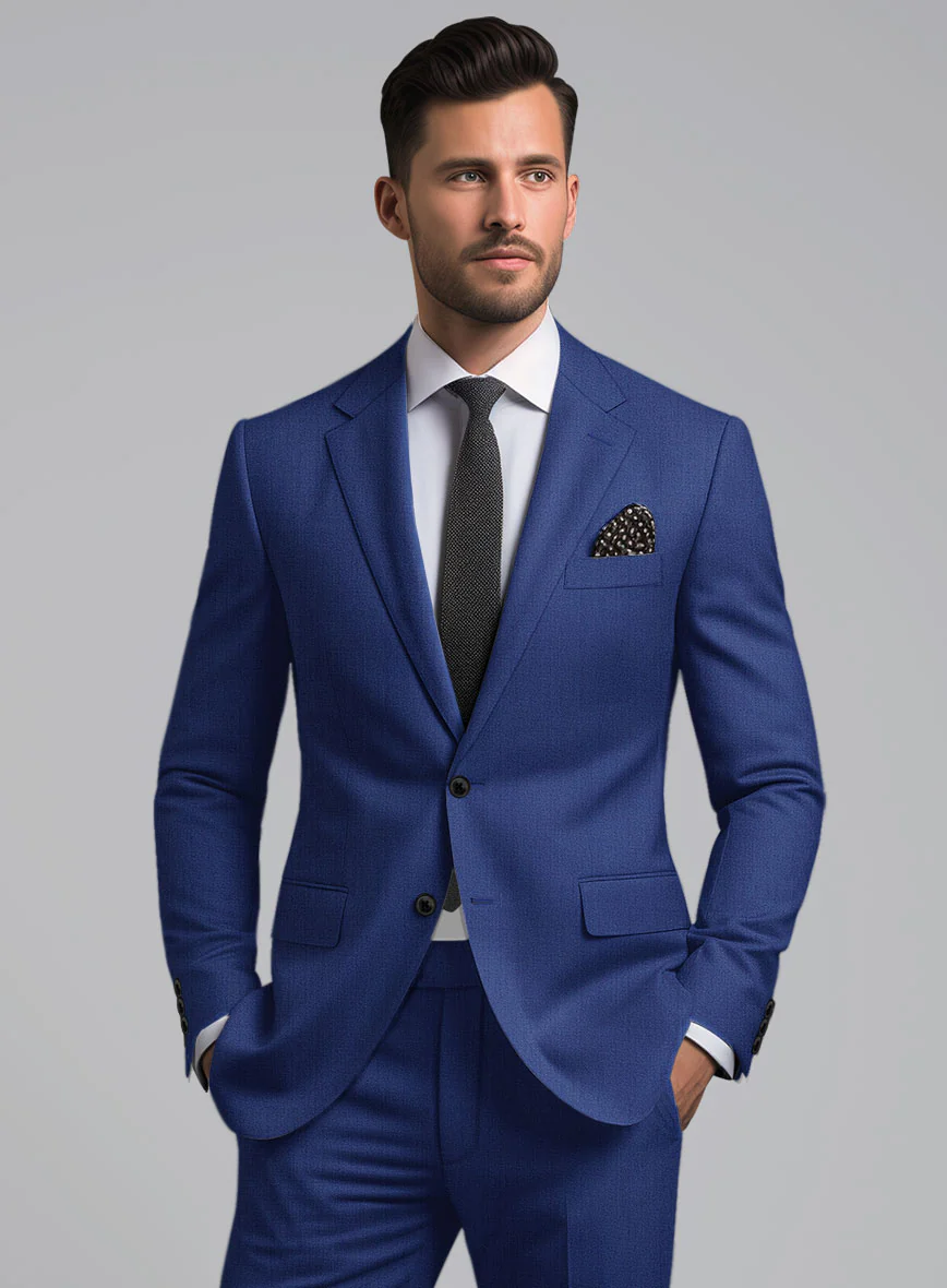 Italian Royal Blue Wool Suit - Image 4