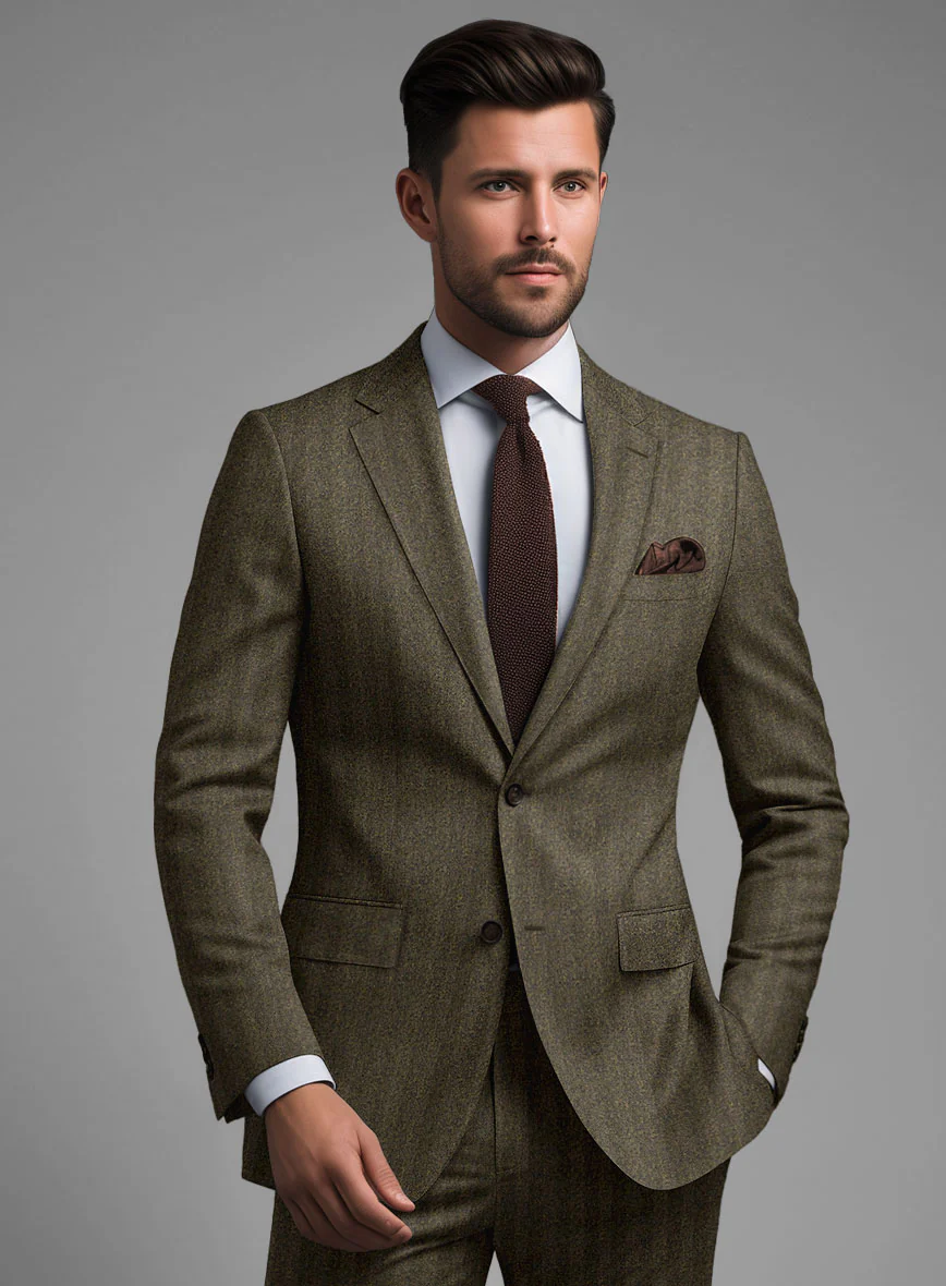Italian Rust Herringbone Flannel Jacket - Image 2