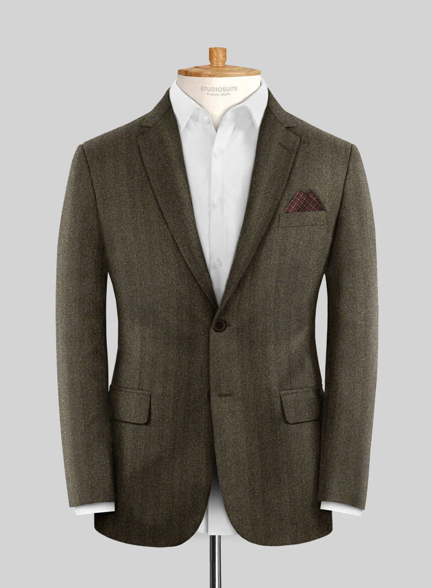 Italian Rust Herringbone Flannel Suit - Image 3