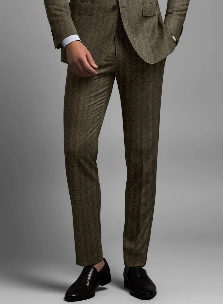 Italian Rust Herringbone Flannel Suit - Image 5