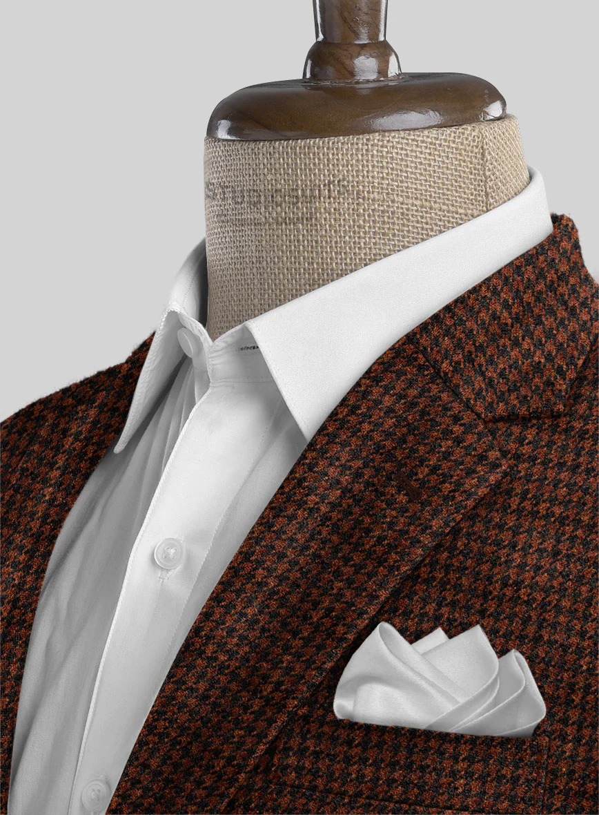 Italian Rust Houndstooth Tweed Suit - Image 5