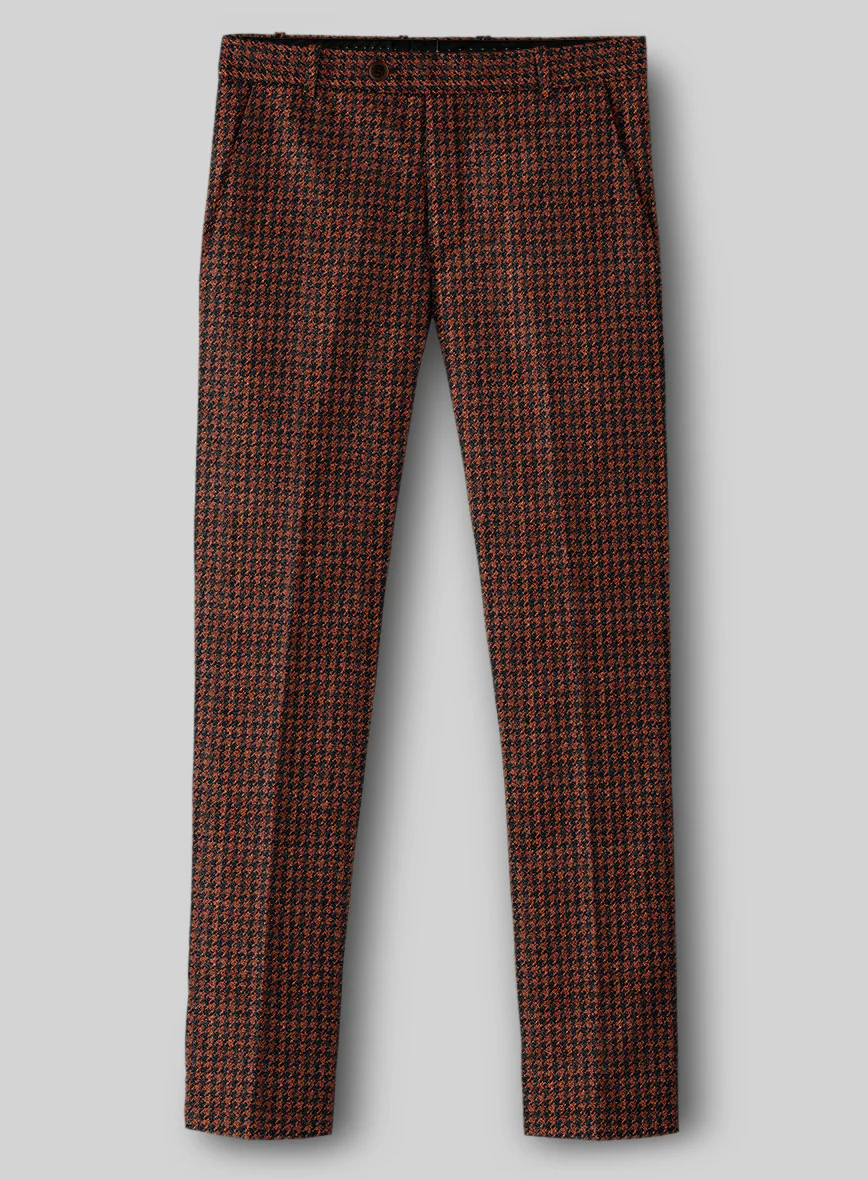 Italian Rust Houndstooth Tweed Suit - Image 6