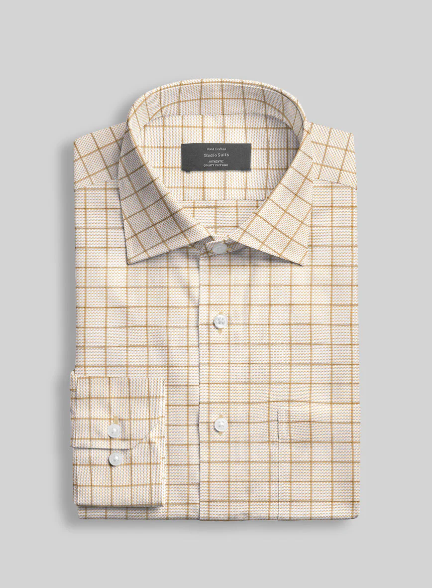 Italian Sabbia Grid Shirt - Image 2