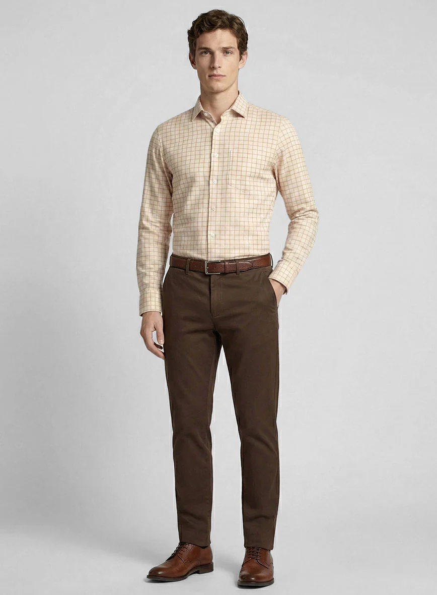 Italian Sabbia Grid Shirt - Image 4