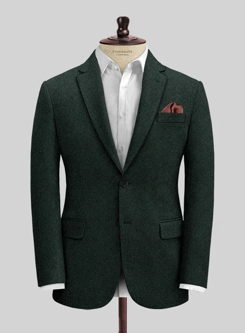Italian Sacramento Green Tweed Suit - Image 2