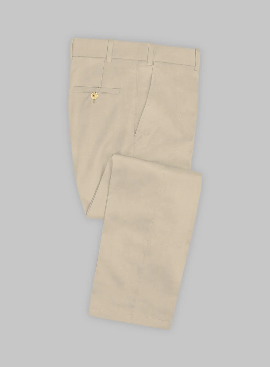 Italian Sand Beige Cotton Stretch Suit - Image 5
