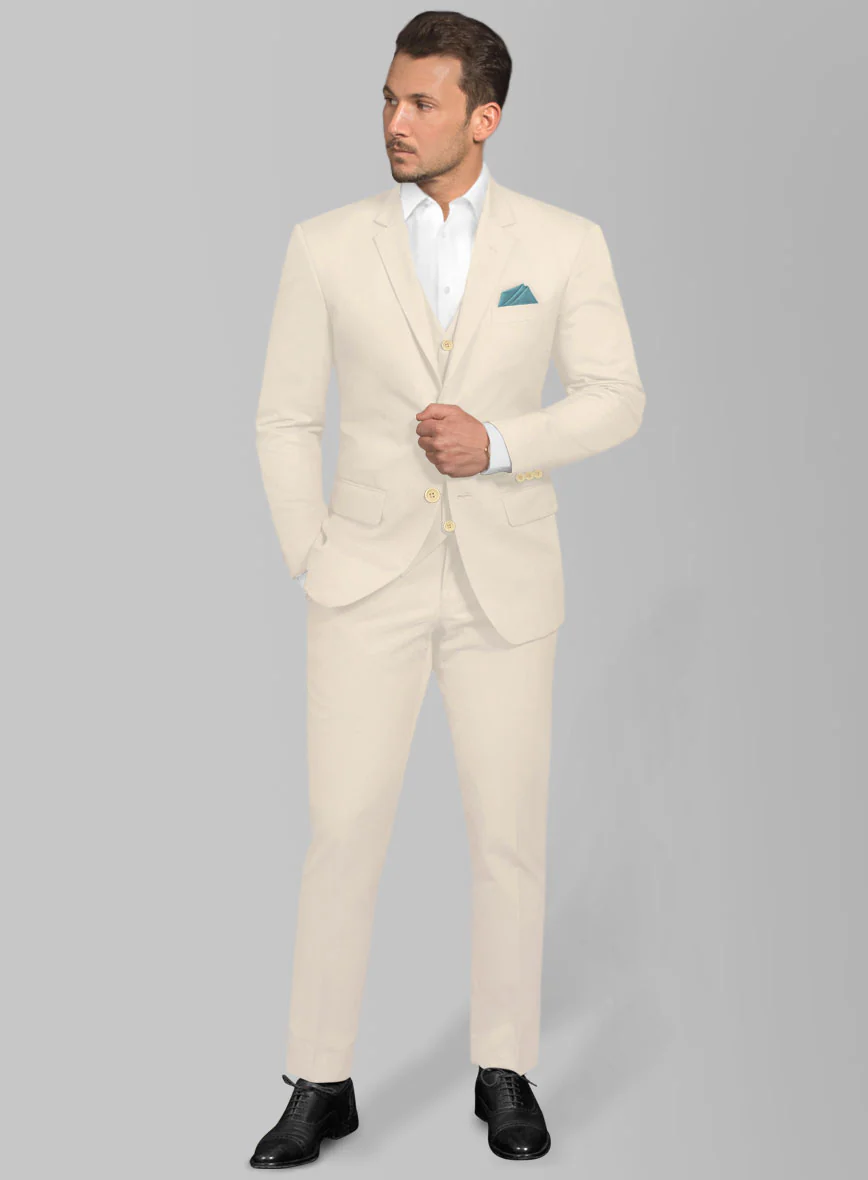 Italian Sandy Beach Cotton Stretch Suit - Image 2