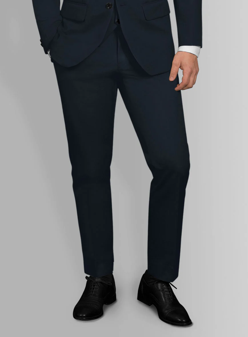 Italian Sapphire Blue Cotton Stretch Pants - Image 2