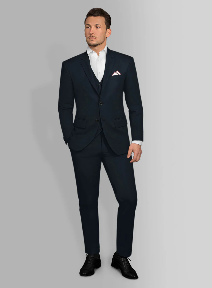 Italian Sapphire Blue Cotton Stretch Suit - Image 2