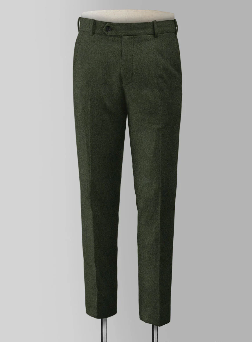 Italian Seaweed Green Tweed Pants - Image 2