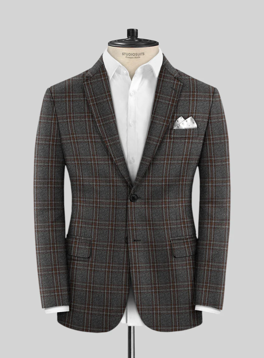 Italian Senna Checks Wool Suit - Image 3